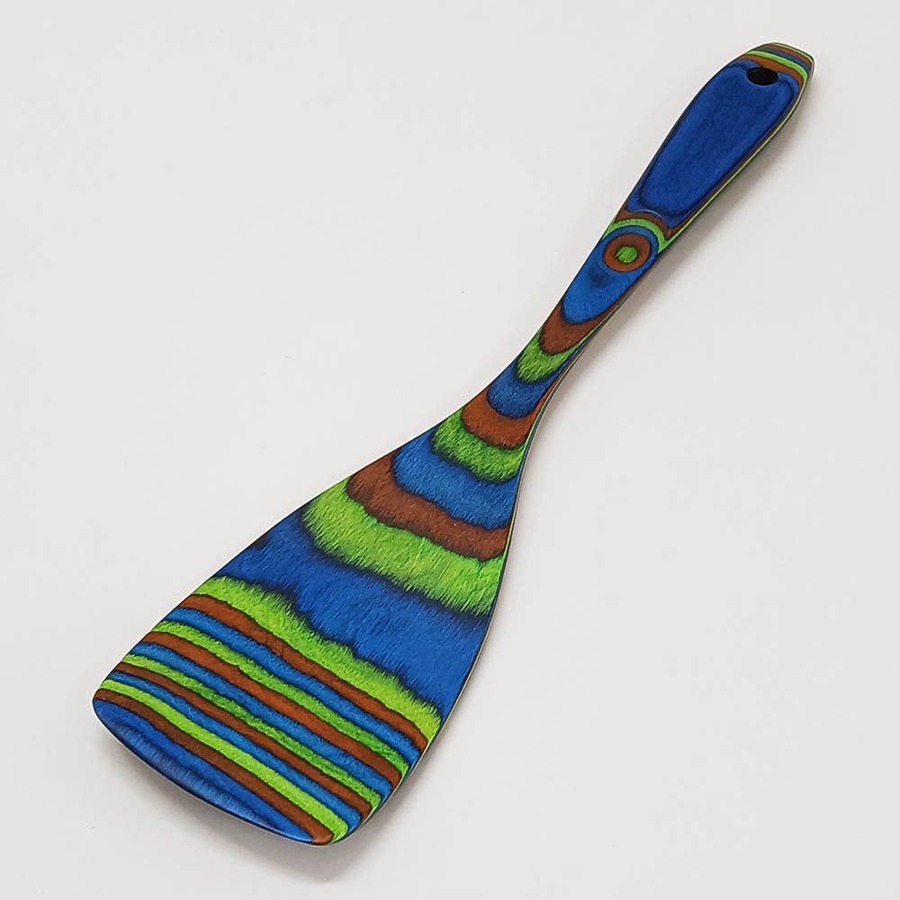 7 Pcs Blue Pakkawood Utensils Set