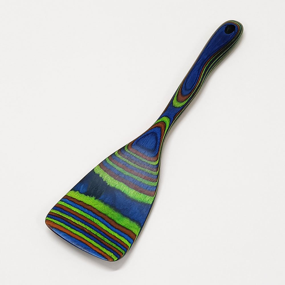 Pakkawood 7-Piece Blue Wooden Cooking Utensils