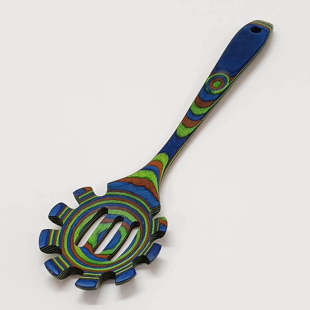 7 Pcs Blue Pakkawood Utensils Set