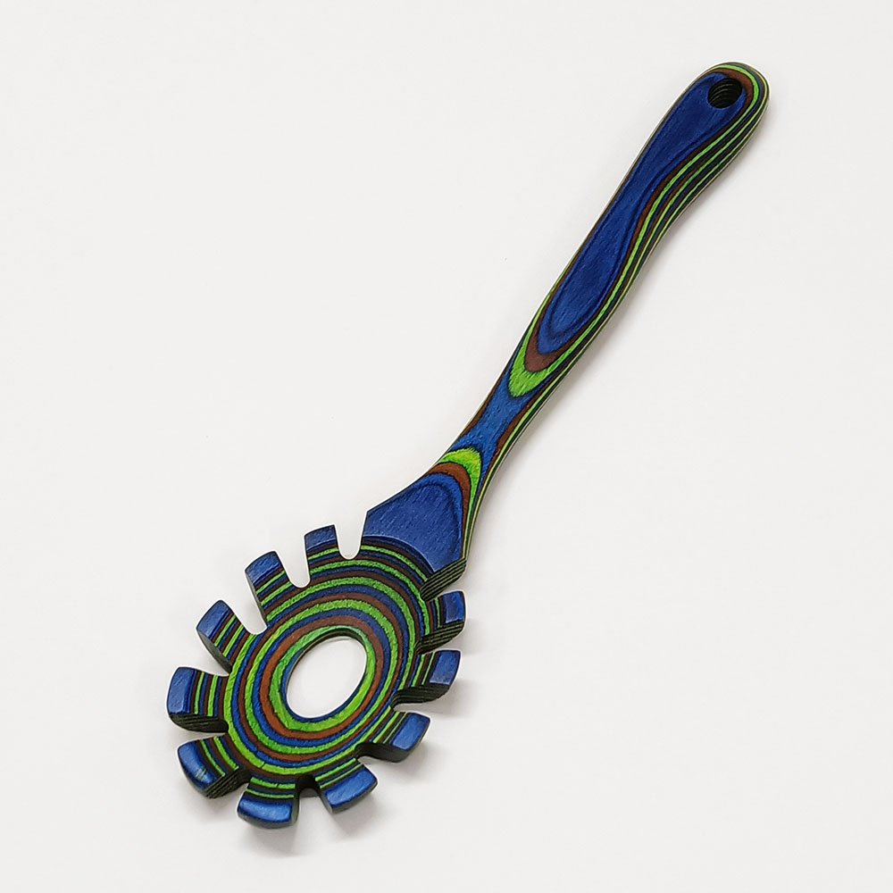 Pakkawood 7-Piece Blue Wooden Cooking Utensils