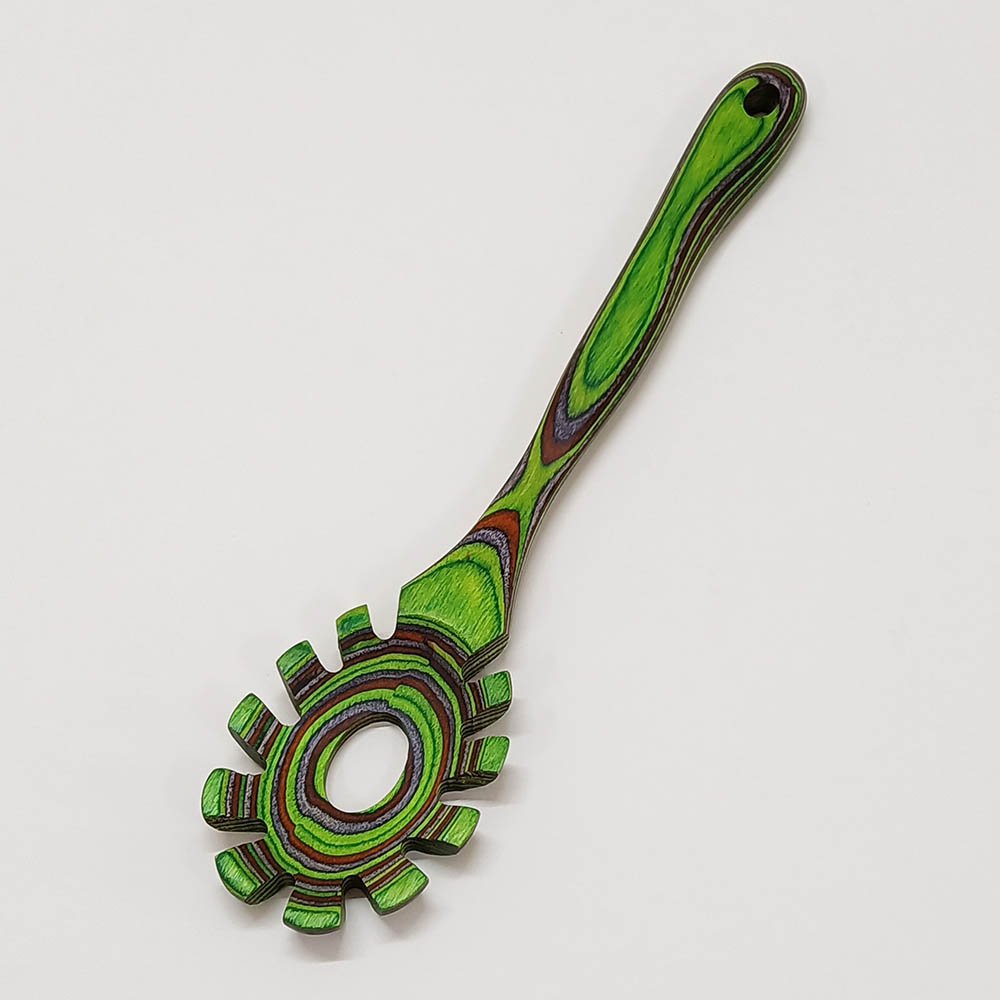 7pcs Green Pakkawood Kitchen Utensils For Serving