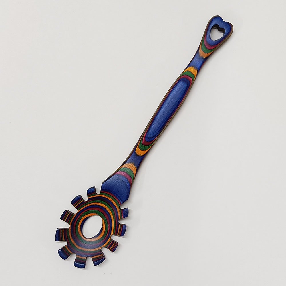 7-Piece Pakkawood Utensils With Heart-Shaded Handle