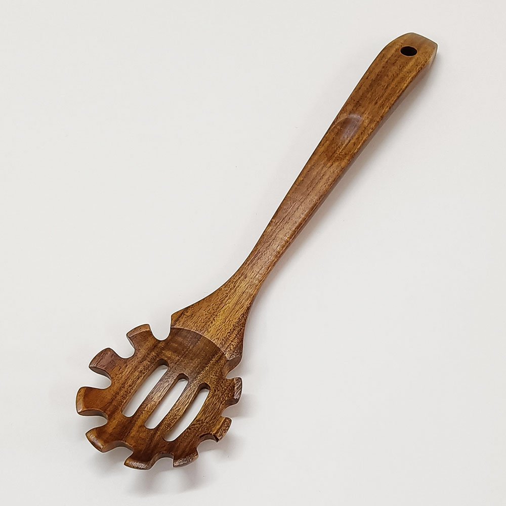 10 Pieces Natural Teak Wooden Utensils Set With Holder