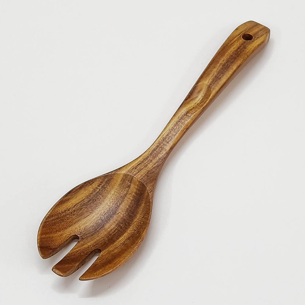 10 Pieces Natural Teak Wooden Utensils Set With Holder