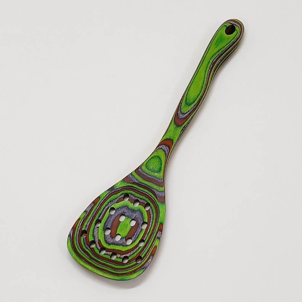 7pcs Green Pakkawood Kitchen Utensils For Serving