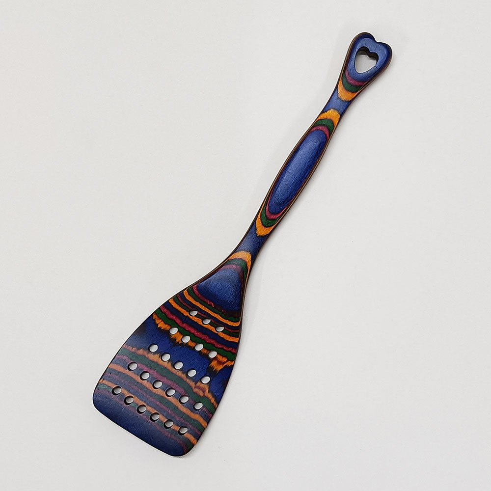 7-Piece Pakkawood Utensils With Heart-Shaded Handle