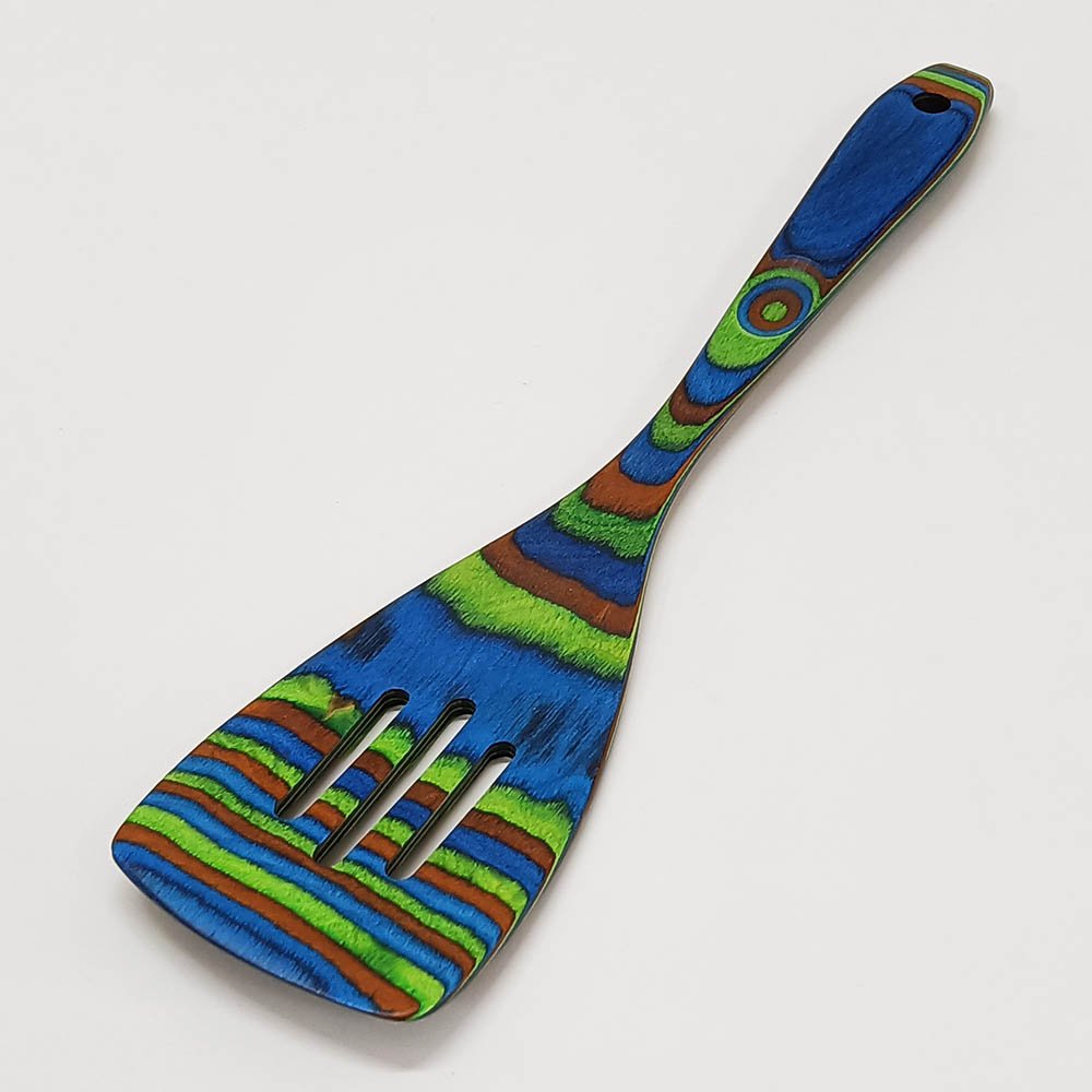 7 Pcs Blue Pakkawood Utensils Set