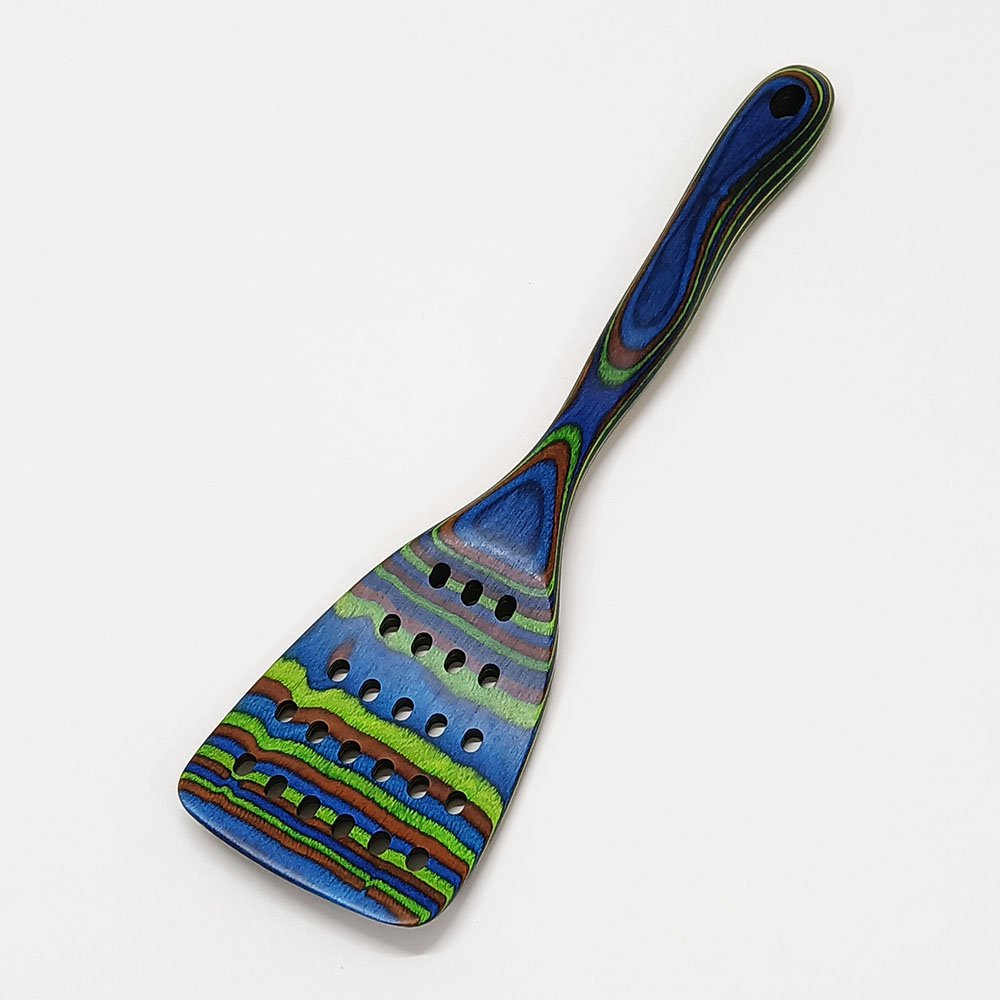 Pakkawood 7-Piece Blue Wooden Cooking Utensils