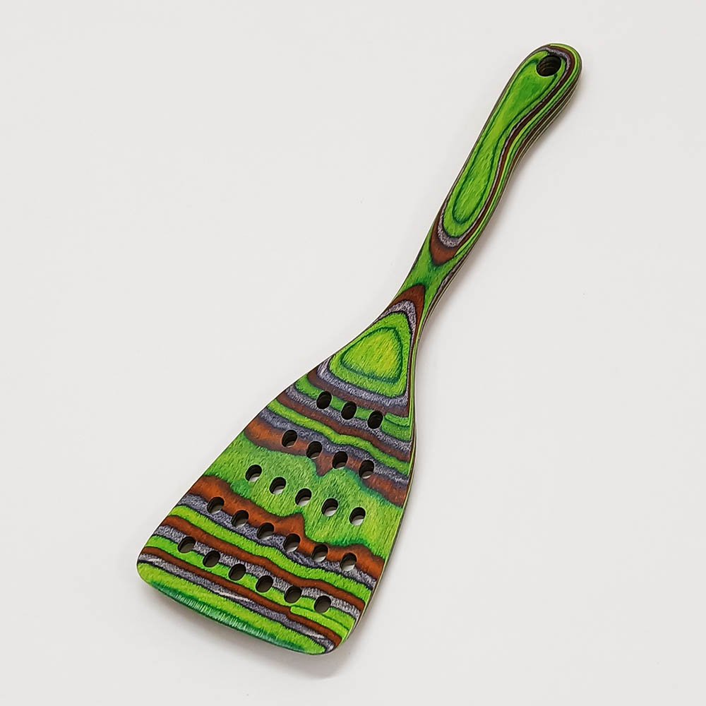 7pcs Green Pakkawood Kitchen Utensils For Serving