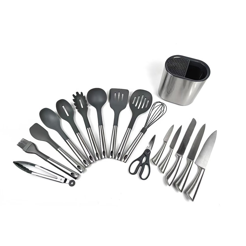 17-Piece Stainless Steel Utensils Knife Set with Storage Organizer