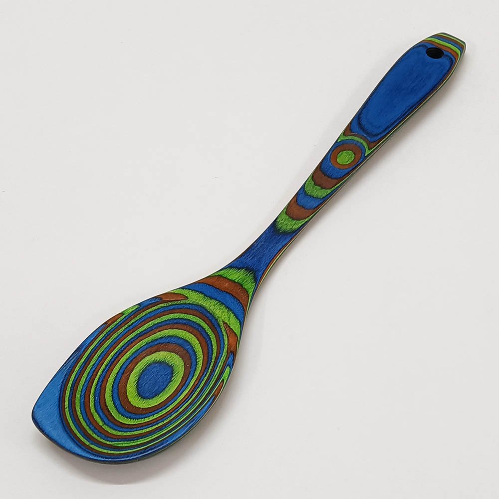 7 Pcs Blue Pakkawood Utensils Set