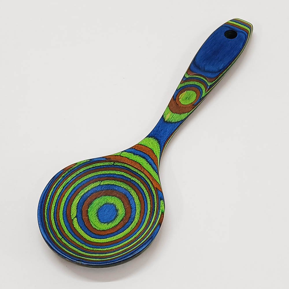 7 Pcs Blue Pakkawood Utensils Set