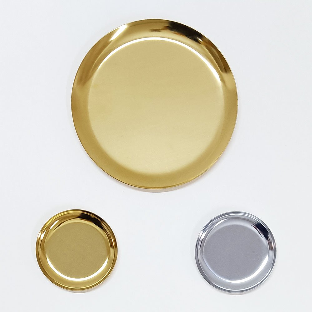 Elegant Round Stainless Steel Jewelry Tray