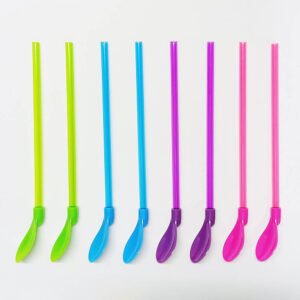 9 Inch Detachable Plastic Spoon Straws