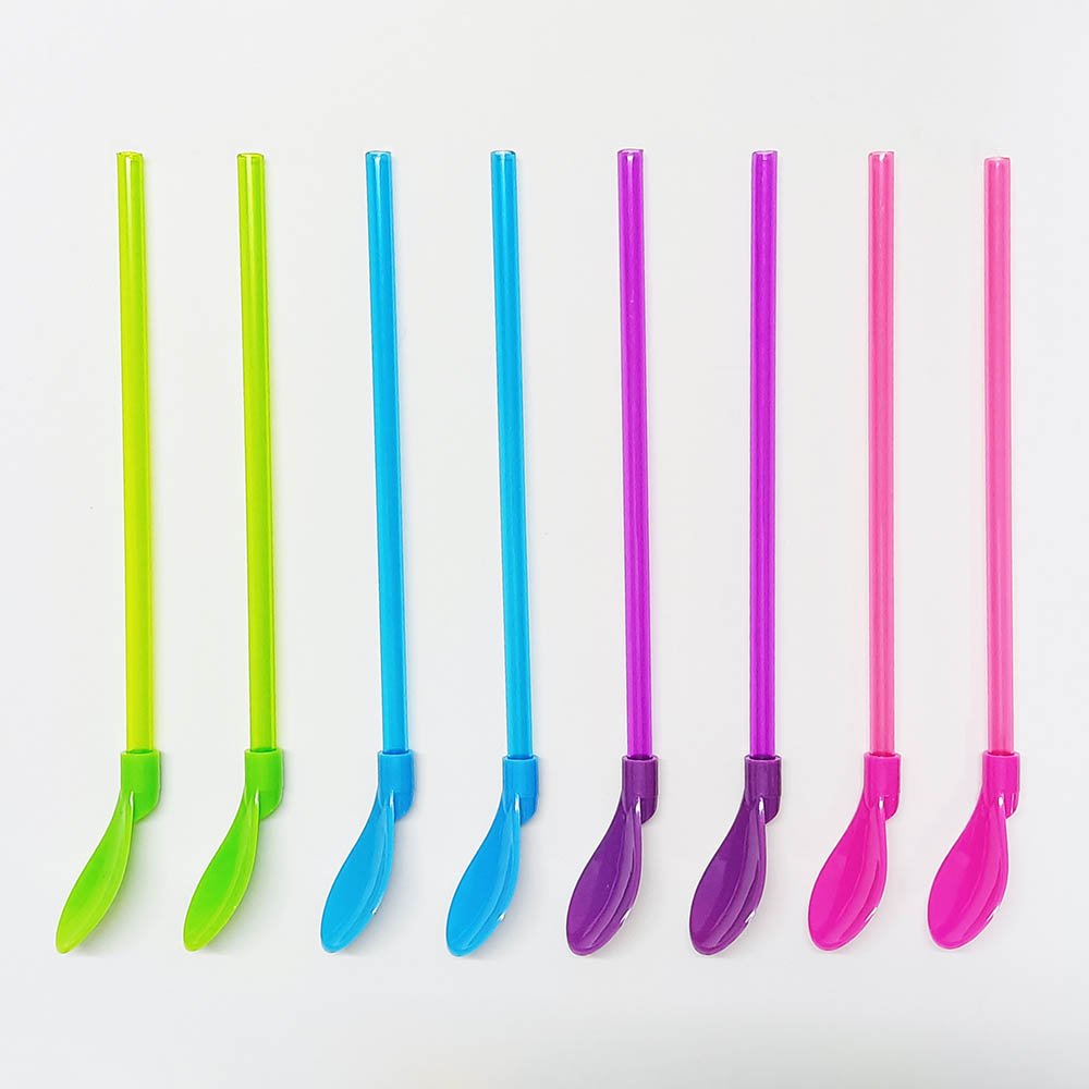 9 Inch Detachable Plastic Spoon Straws