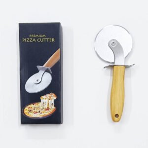 Stainless Steel Pizza Cutter Wheel With Bamboo Handle