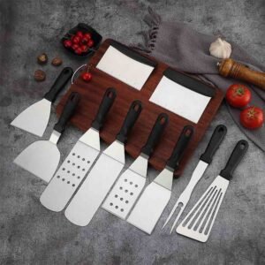Grill Perforated Spatula Solid Turner Flipper For Barbecue