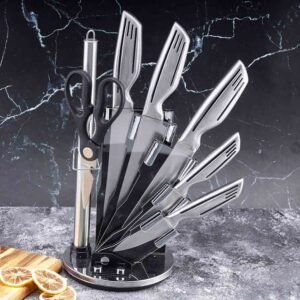 8-Piece Knife Set with Rotating Acrylic Block