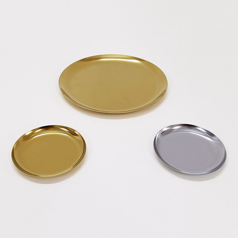 Elegant Round Stainless Steel Jewelry Tray