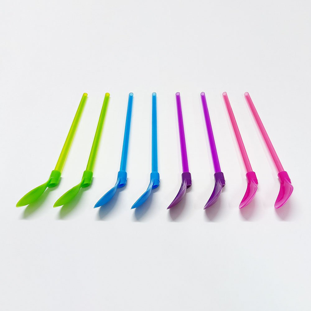 9 Inch Detachable Plastic Spoon Straws