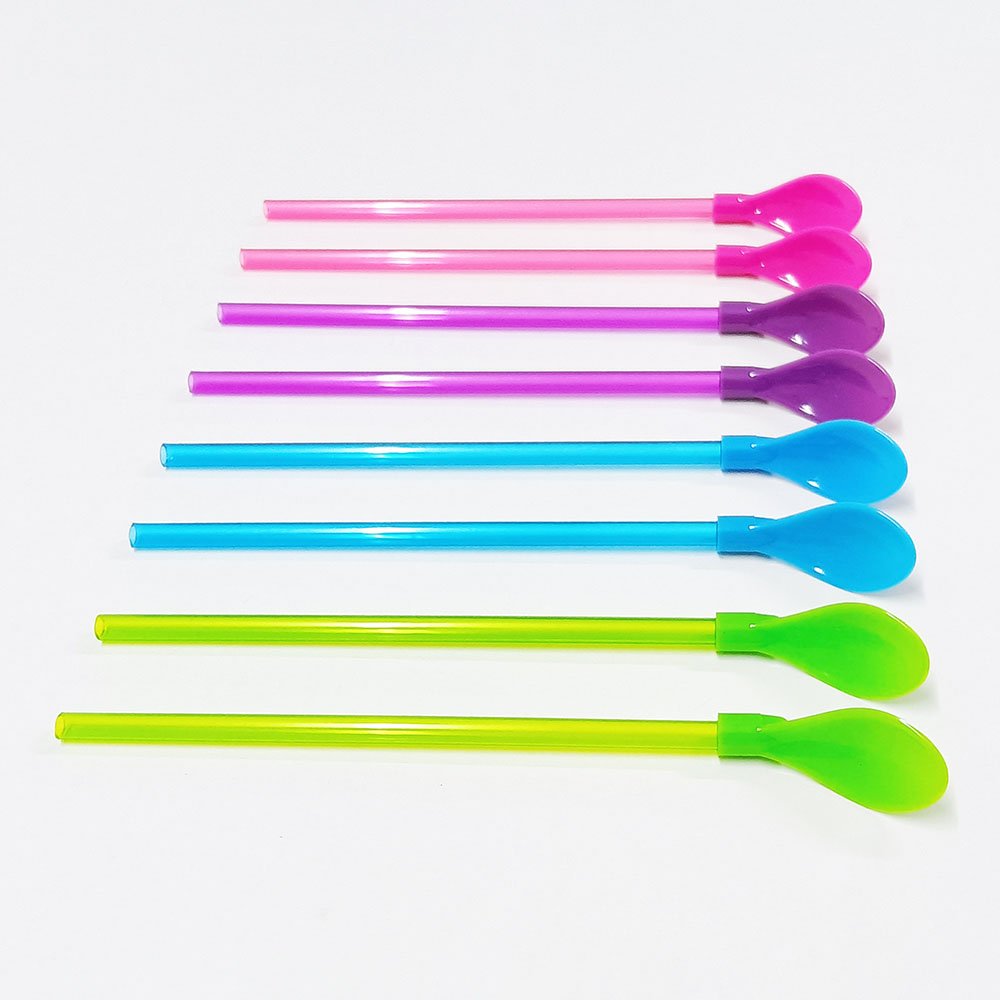 9 Inch Detachable Plastic Spoon Straws