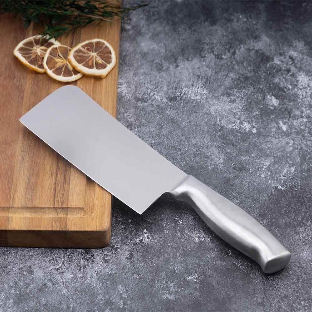 Modern Silver Stainless Steel Chef Knife Set with Hollow Handle