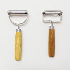 Stainless Steel Double-Headed Vegetable Peeler With Wood Handle
