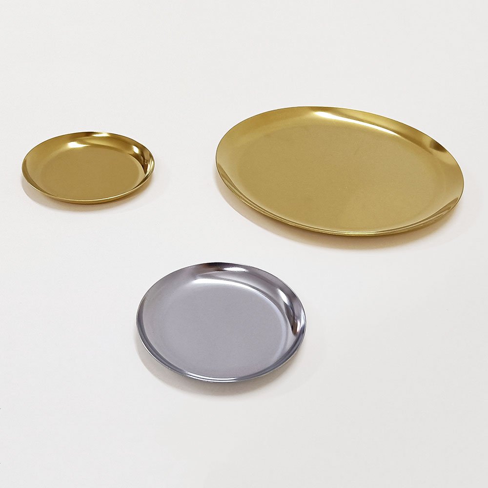 Elegant Round Stainless Steel Jewelry Tray