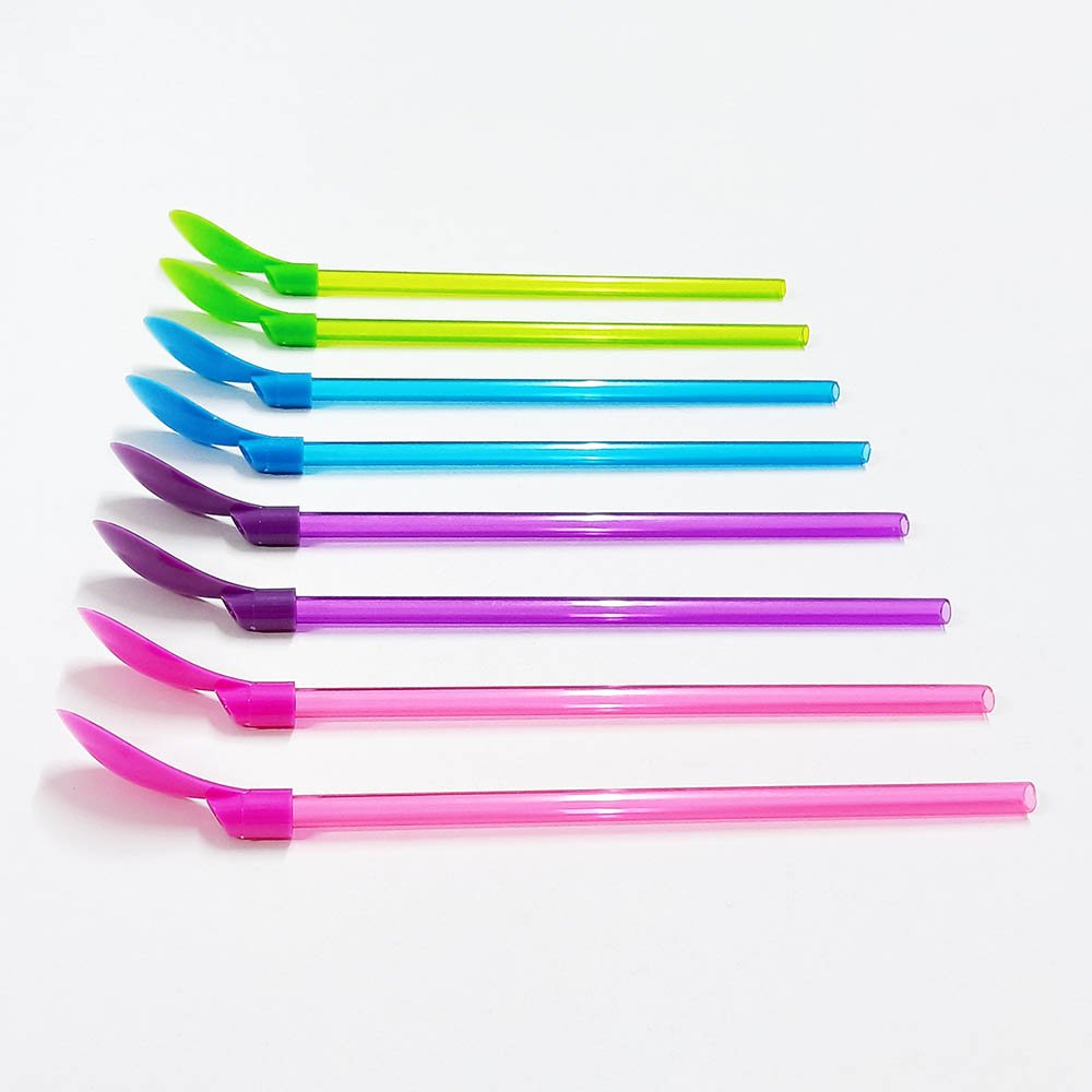 9 Inch Detachable Plastic Spoon Straws