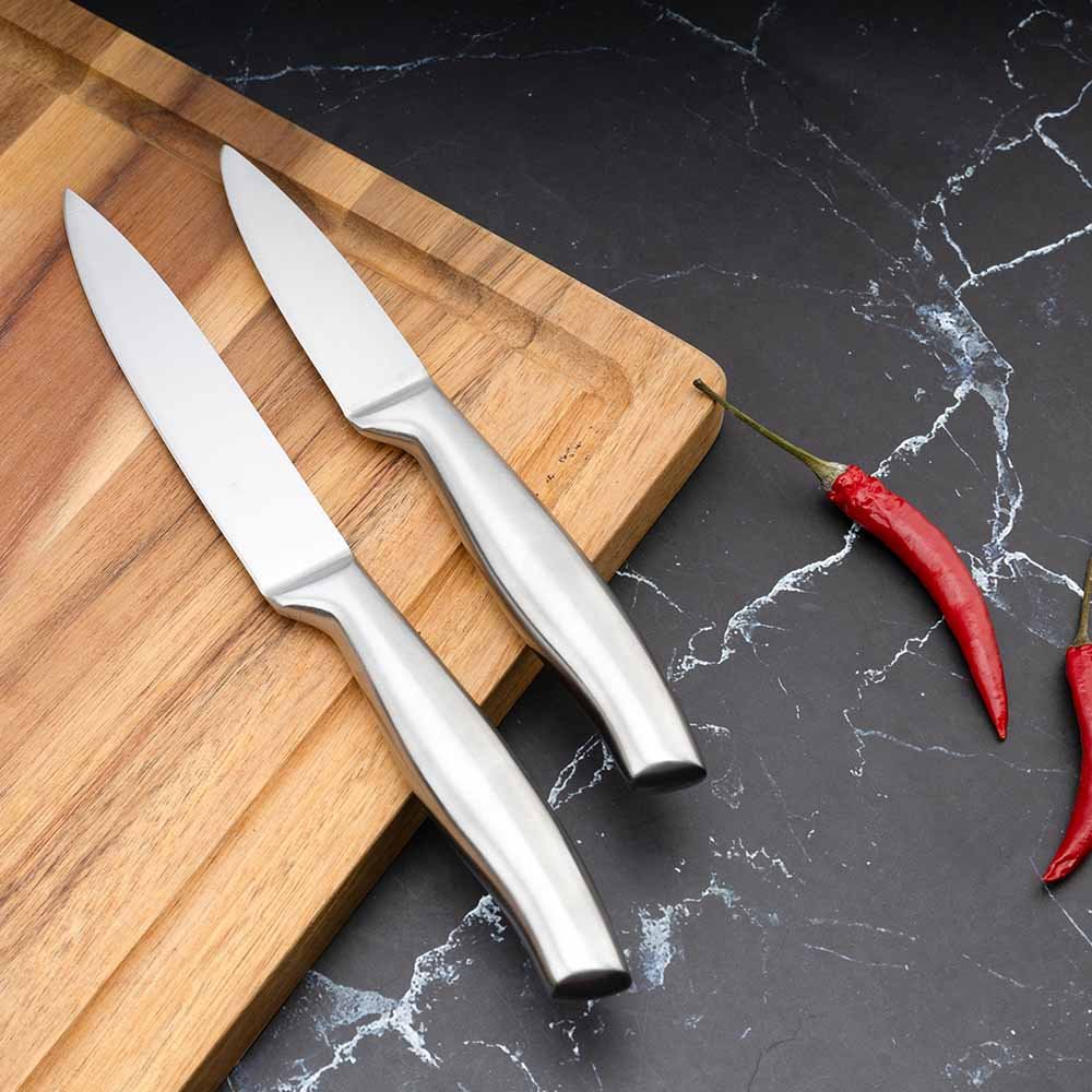 7-Piece Kitchen Knife Set with Stainless Steel Round Block