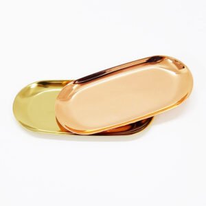 Oval Stainless Steel Trinket Decorative Tray Jewelry Dish