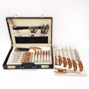 Luxury 25pcs Knife Set With Leather Case