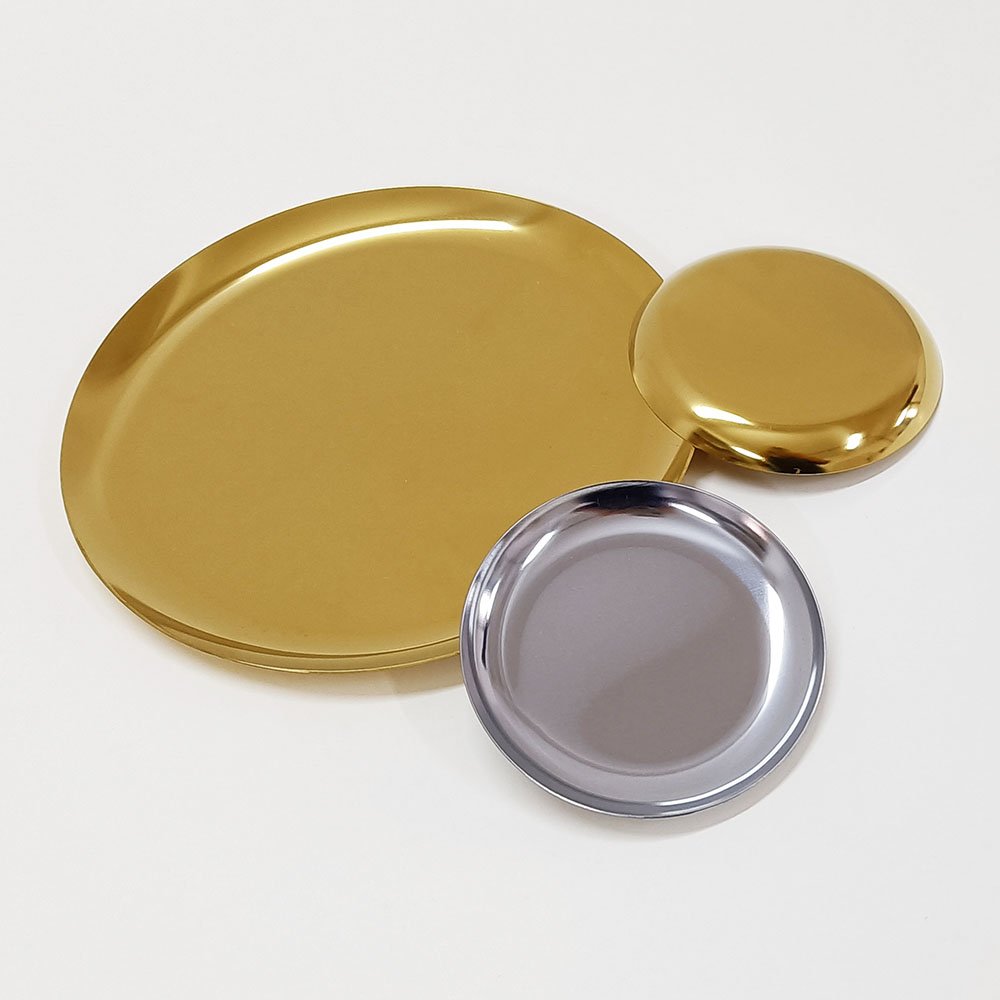 Elegant Round Stainless Steel Jewelry Tray