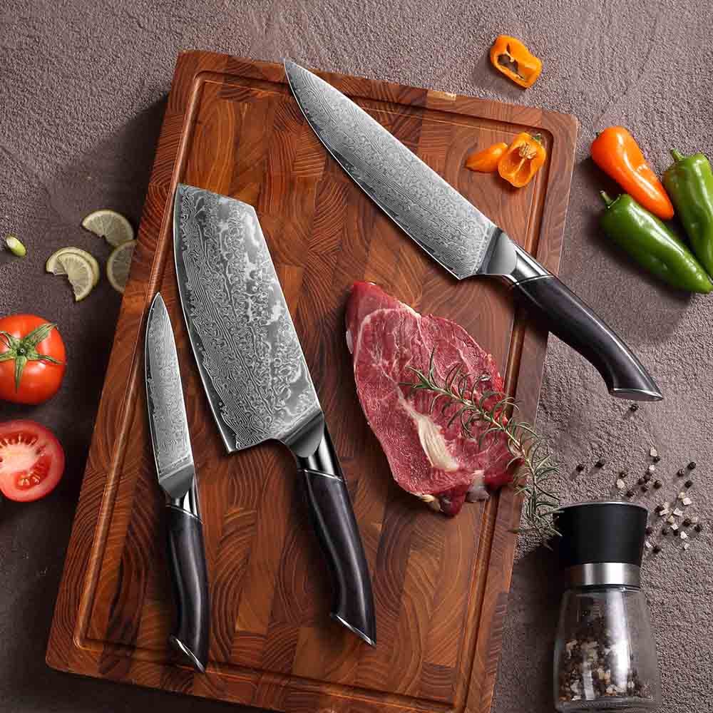 9-Piece Damascus Chef Knife Set