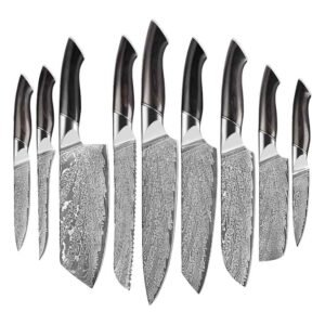 9-Piece Damascus Chef Knife Set
