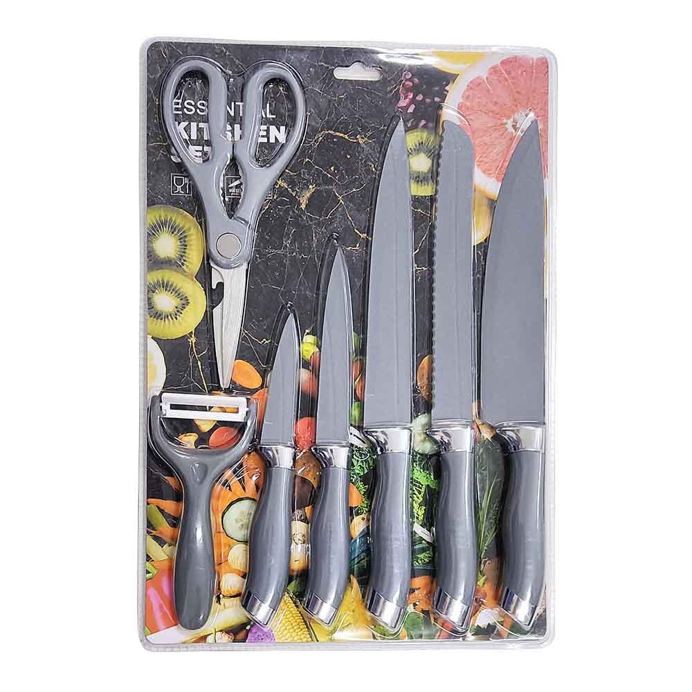 Double Blister Packing Knife Sets With Scissors Peeler