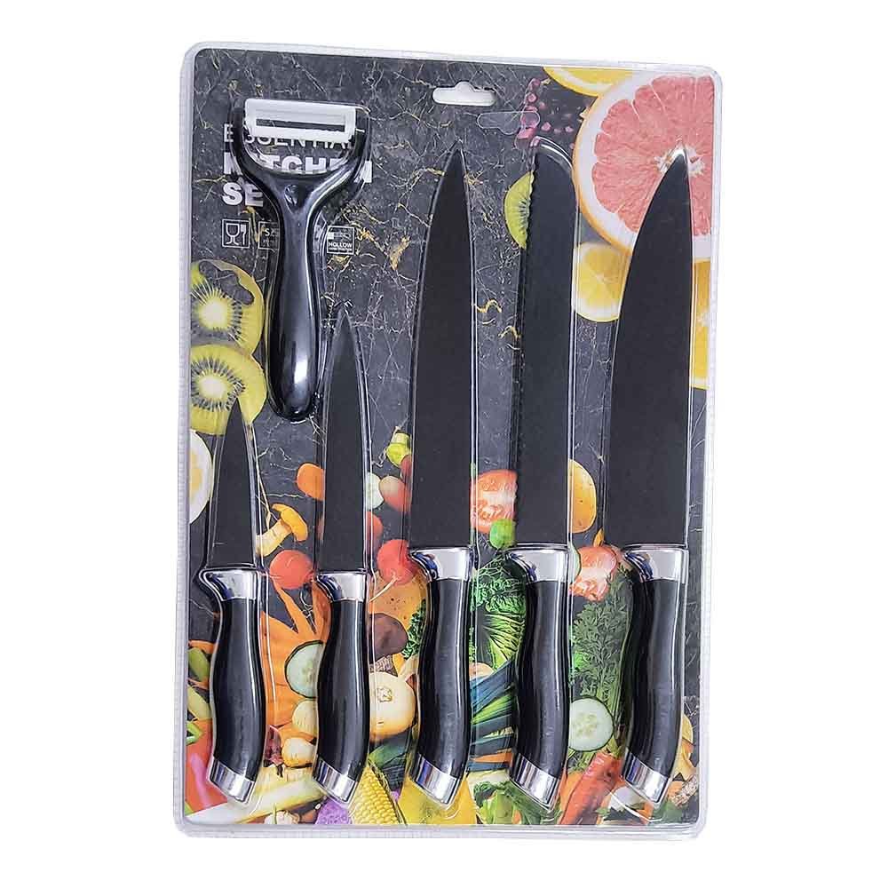 Double Blister Packing Knife Sets With Scissors Peeler