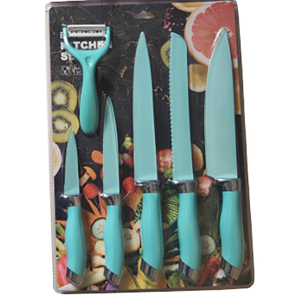 Double Blister Packing Knife Sets With Scissors Peeler