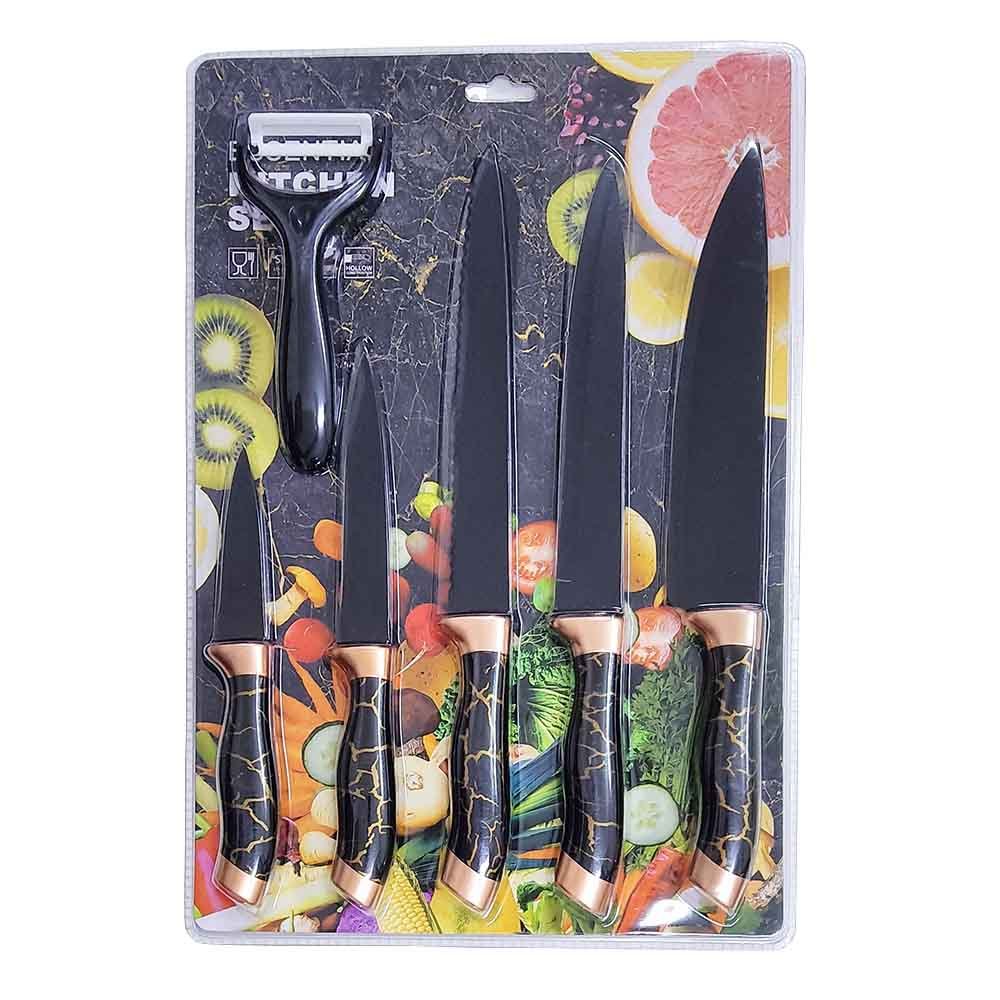 Double Blister Packing Knife Sets With Scissors Peeler