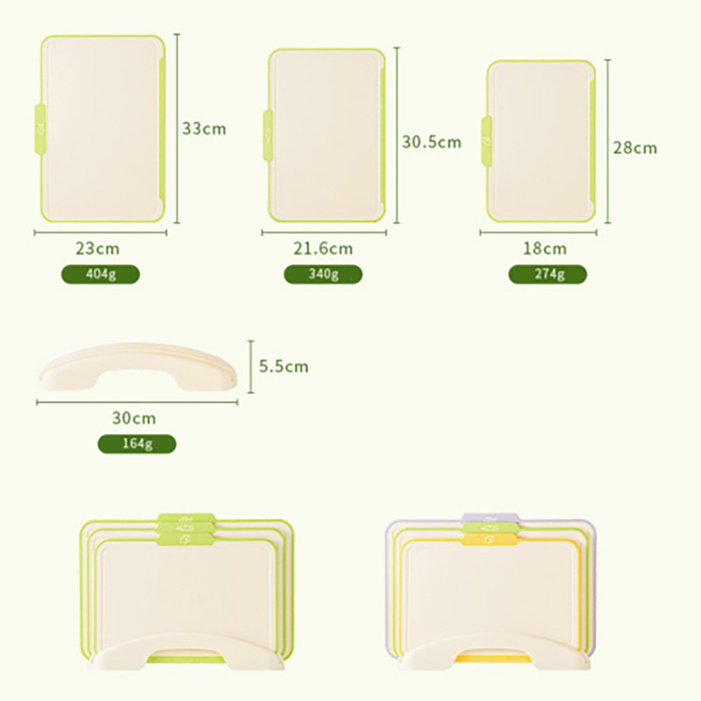 3pcs Plastic Food Icon Cutting Boards