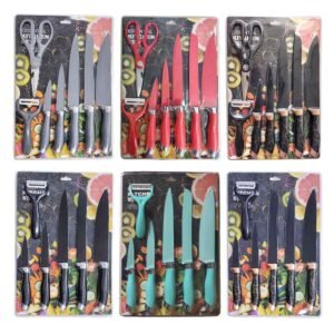 Double Blister Packing Knife Sets With Scissors Peeler