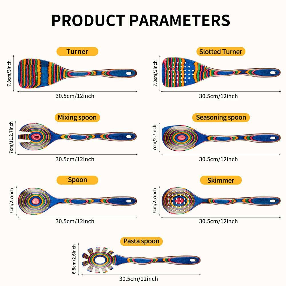 7-Piece Pakkawood Kitchen Utensil Set