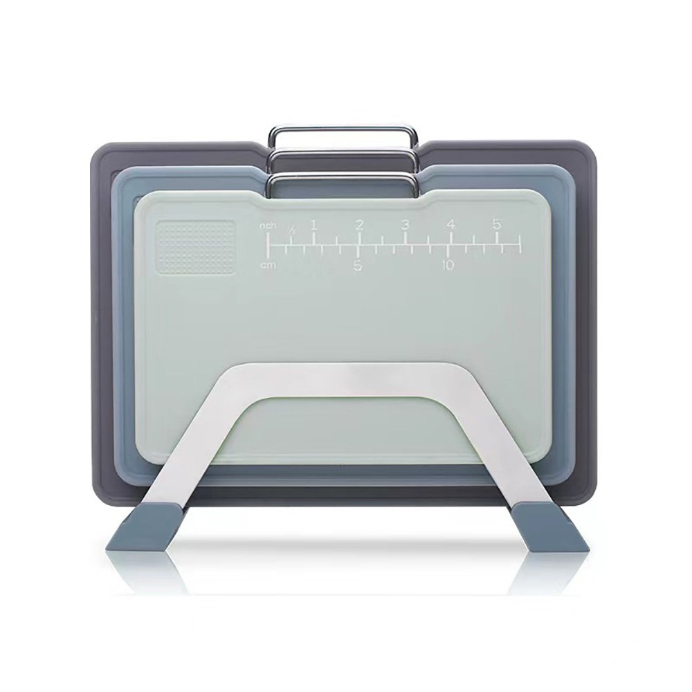 3-Piece Chopping Board Set with Stainless Steel Stand