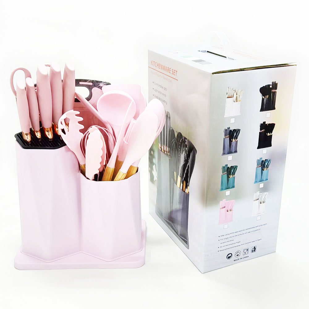 19-Piece Silicone Kitchen Utensil & Knife Set