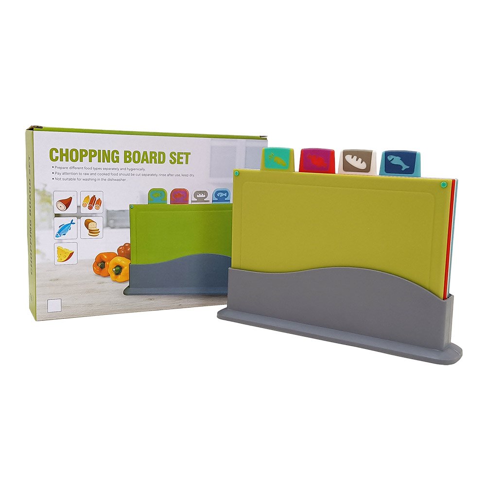 4-Piece Dual-Sided Plastic Cutting Board Set
