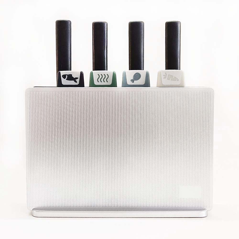 9-Piece Color Coded Cutting Board Set with Knives & Holder