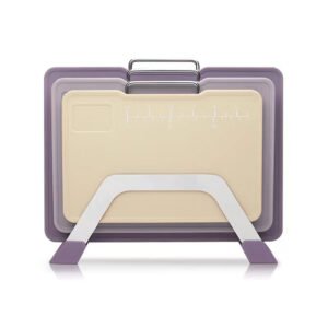 3-Piece Chopping Board Set with Stainless Steel Stand