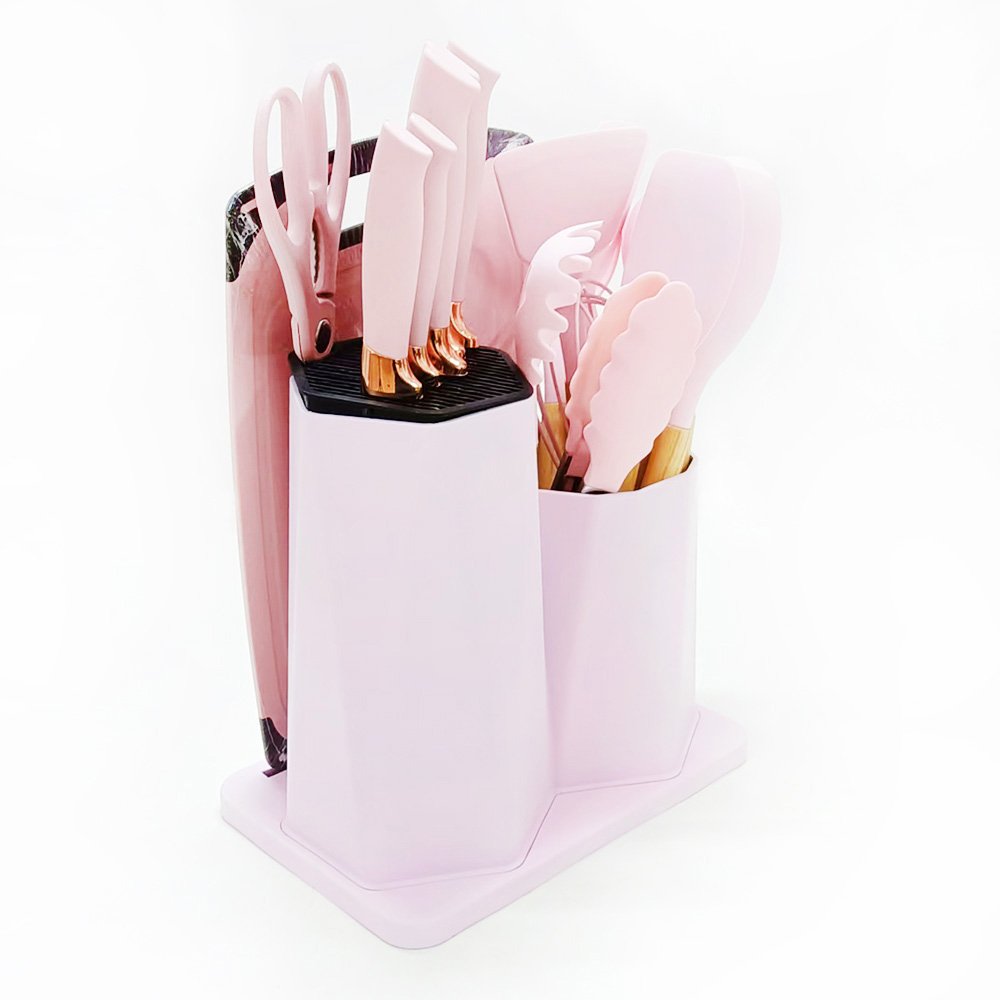 19-Piece Silicone Kitchen Utensil & Knife Set