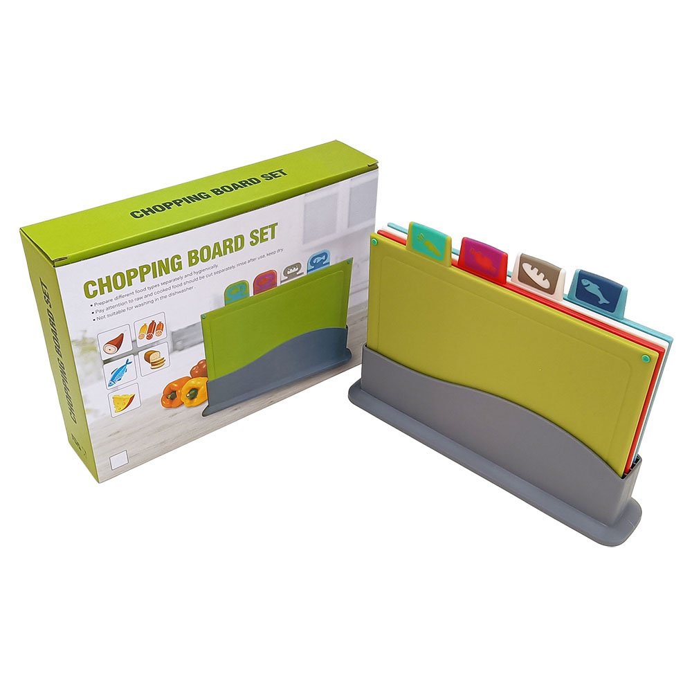 4-Piece Dual-Sided Plastic Cutting Board Set