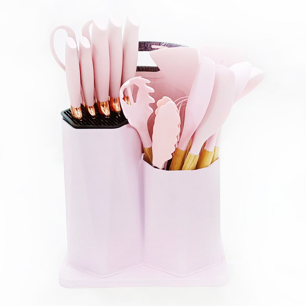 19-Piece Silicone Kitchen Utensil & Knife Set